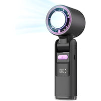Ventilateur à main portable USB rechargeable avec écran et plaque de r